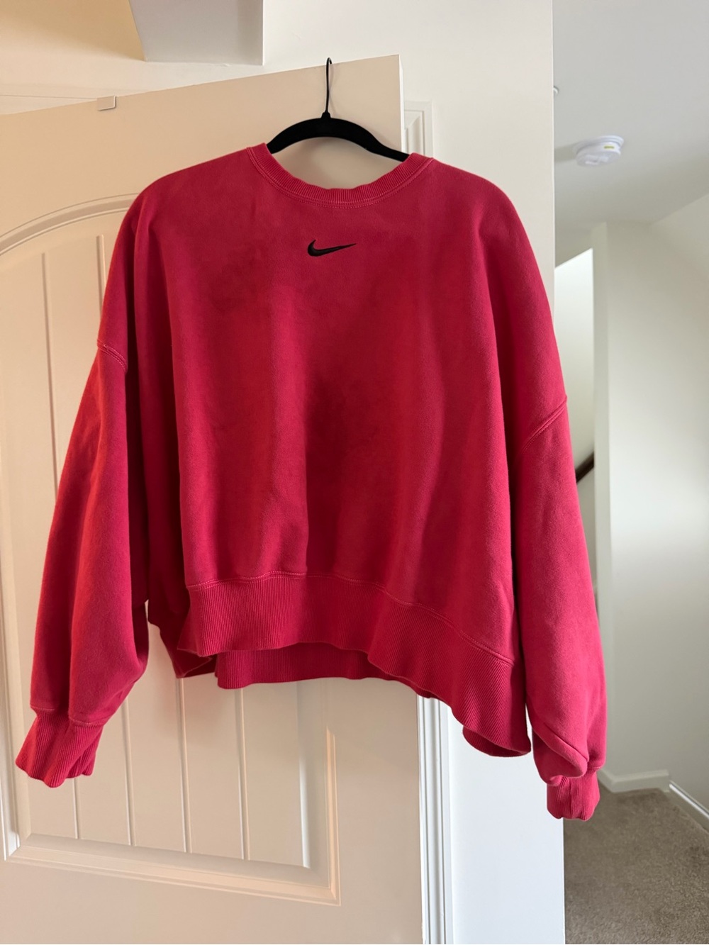 Nike Red Tie Dye Cropped Crewneck